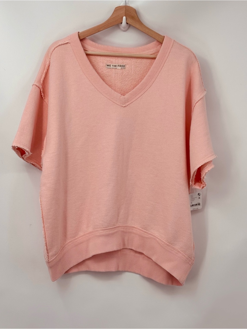 NWT We The Free People So Easy Boxy cropped sweatshirt in Tropical Peach XL - Picture 2 of 11
